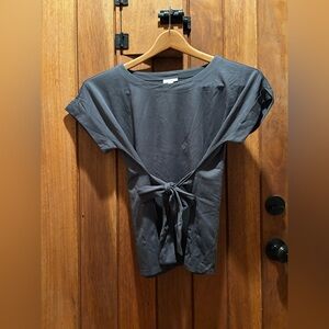 J Jill Women’s Tie-Front Top in Charcoal Gray